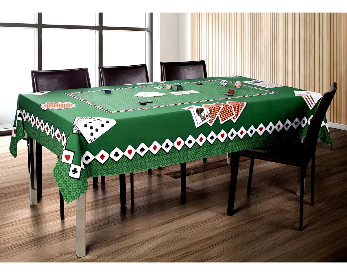Toalha Mesa Estampada 6 lugares Baralho 150x220cm Lepper