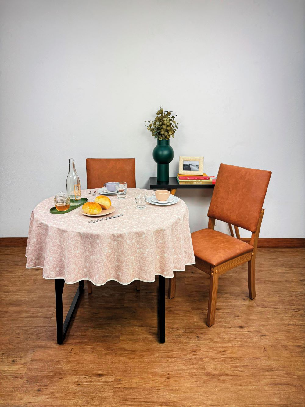 Toalha de Mesa Super Pratica Redonda  Mocca 1,55 m Lepper